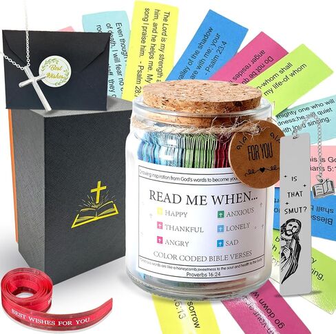 Read Me When Bible Verses Jar, Hope Jar Bible Verses, Color Coded Bible Verses in a Jar, Daily Motivational Prayer Jar, Bible Accessories, Bible Verse Cards, Christian Gifts for Women, Scripture Gifts in Kuwait