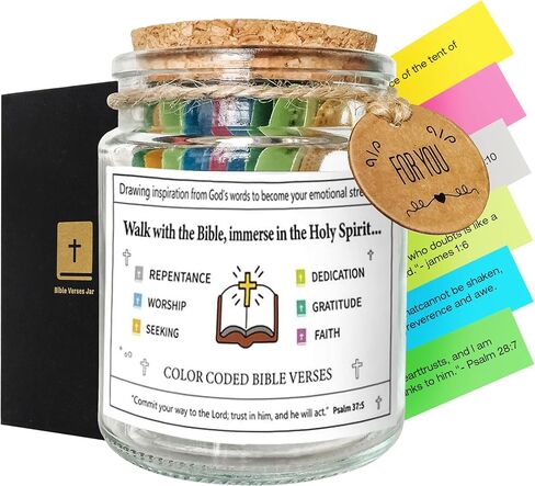 Bible verses quotes in a jar, bible kit note jar read me when need inspiration Emotions and Feelings, positive affirmations Jar,Comfort Gifts,our hope jar, church gifts for christian/women/men (Jar-A) in Saudi Arabia