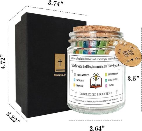 Bible verses quotes in a jar, bible kit note jar read me when need inspiration Emotions and Feelings, positive affirmations Jar,Comfort Gifts,our hope jar, church gifts for christian/women/men (Jar-A) in Saudi Arabia