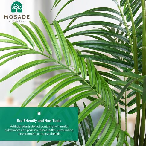 MOSADE Artificial Areca Palm Tree 5.5Feet Fake Tropical Palm Plant and Handmade Seagrass Basket, Perfect Tall Faux Dypsis Lutescens Plants for Entryway Modern Decor Home Office Porch Gift in Saudi Arabia