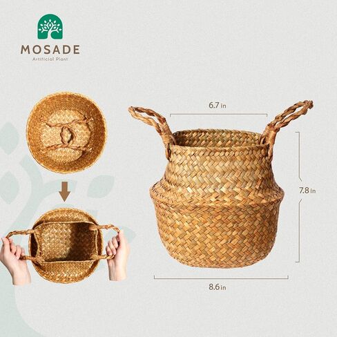 MOSADE Artificial Areca Palm Tree 5.5Feet Fake Tropical Palm Plant and Handmade Seagrass Basket, Perfect Tall Faux Dypsis Lutescens Plants for Entryway Modern Decor Home Office Porch Gift in Saudi Arabia