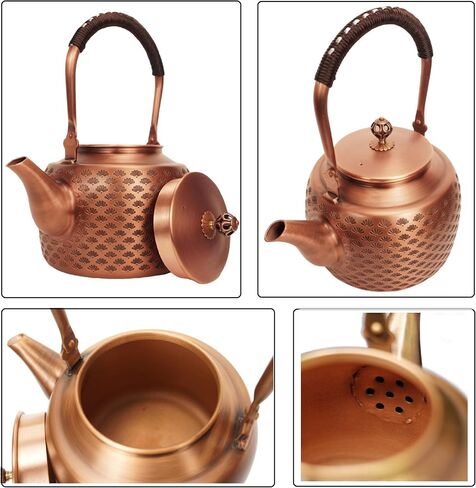 Kkekos Handmade Copper Kettle Copper Teapot for Stovetop 2000ml (Type4) in Saudi Arabia