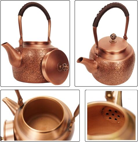 Kkekos Handmade Copper Kettle Copper Teapot for Stovetop 2000ml (Type4) in Saudi Arabia