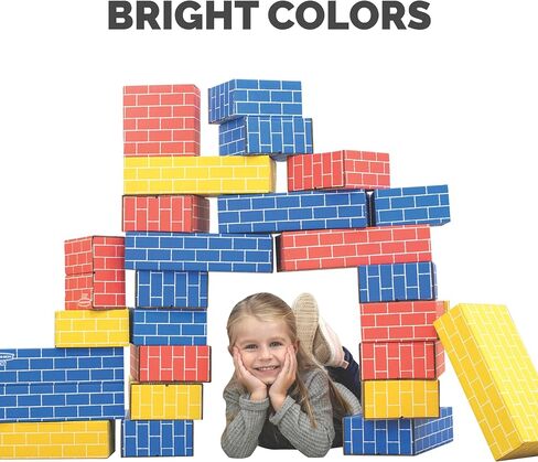 Bankers Box at Play XL Cardboard Building Blocks Set - 40 Blocks (20 Large, 20 Medium), Heavy Duty Toy Blocks for Kids and Families in Saudi Arabia