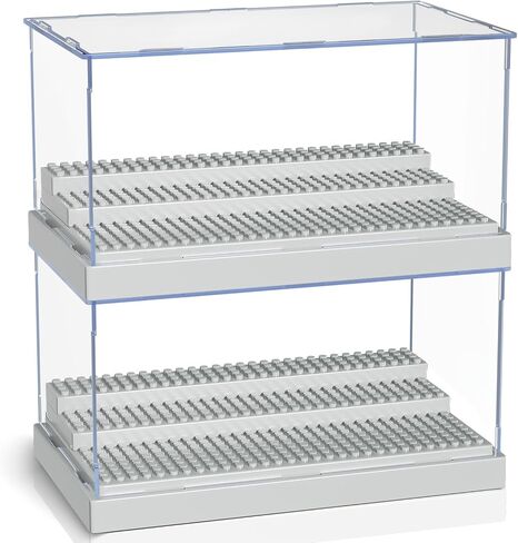 KKU Display Case for Minifigure Action Figures Blocks, Acrylic Minifigure Display Case Box Storage with 3 Movable Steps Gift for Kids Adults (Black, 1 Pack) in Kuwait