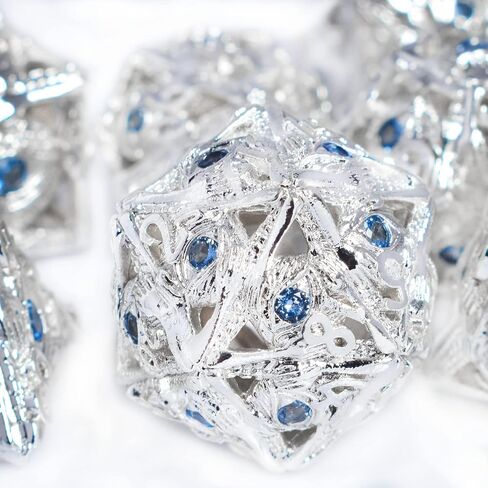 RULE DICE 7pcs Captive Magic Dragon Metal D& D Dice Set, Unique Design, Fantastical Hollow Polyhedral DND Metal Dice, Suitable for Role Playing Games Dungeons and Dragons D&D Dice Set (Rainbow) in Saudi Arabia