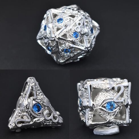 RULE DICE 7pcs Captive Magic Dragon Metal D& D Dice Set, Unique Design, Fantastical Hollow Polyhedral DND Metal Dice, Suitable for Role Playing Games Dungeons and Dragons D&D Dice Set (Rainbow) in Saudi Arabia