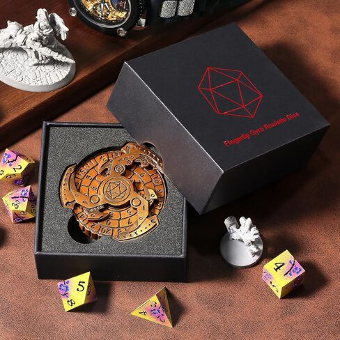 DNDND 7 في 1 مجموعة زهر الروليت المعدنية ، كل ذلك في 1 DND Spinner Metal Dice مع صندوق هدايا رائع للأبراج المحصنة ولعبة التنين والطاولة (ملطخة بالدم) in Kuwait