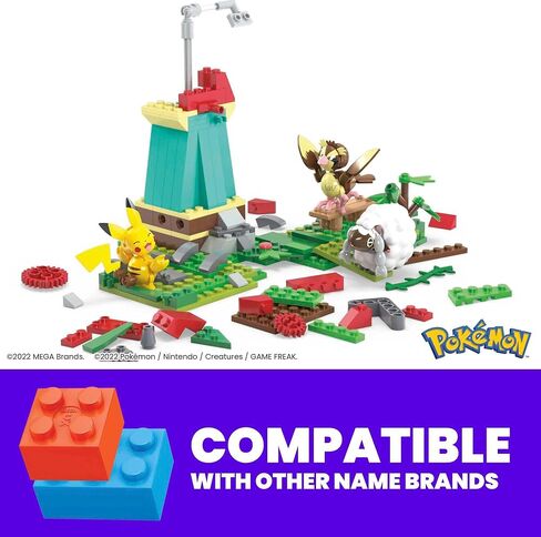 MEGA Pokémon Building Toys Set, Countryside Windmill with 240 Pieces, Motion and 3 Poseable Action Figures, for Kids in Saudi Arabia
