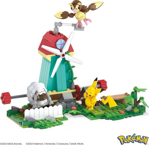 MEGA Pokémon Building Toys Set, Countryside Windmill with 240 Pieces, Motion and 3 Poseable Action Figures, for Kids in Saudi Arabia
