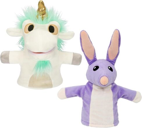 Bob Bilby and Unicorse Plush Puppets Exclusive 2 Pack | Bob Bilby and Unicorse are The Perfect Size to Fit onto Toddler's Hands | Made with Deluxe Fabrics and Featuring Embroidered Details in Saudi Arabia