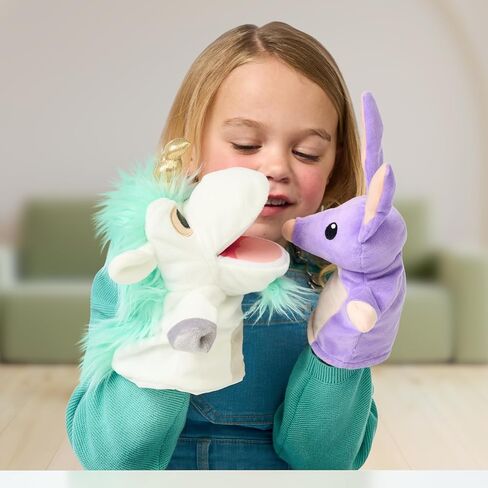 Bob Bilby and Unicorse Plush Puppets Exclusive 2 Pack | Bob Bilby and Unicorse are The Perfect Size to Fit onto Toddler's Hands | Made with Deluxe Fabrics and Featuring Embroidered Details in Saudi Arabia