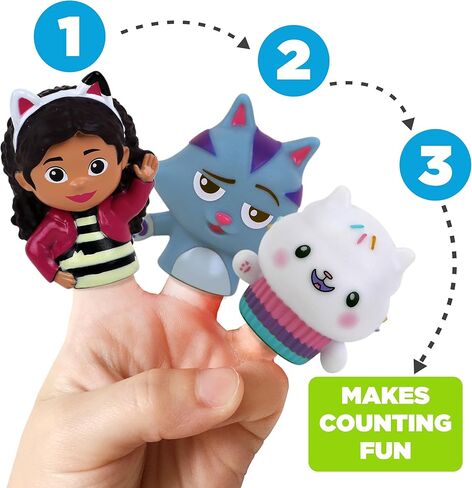 NBC Universal Gabby's Dollhouse Bath Finger Puppets ، 10 PC - Party Favors ، Educational ، Toys Bath ، وقت القصة ، ألعاب الشاطئ ، وقت اللعب ، Stocking Stuffer in Kuwait