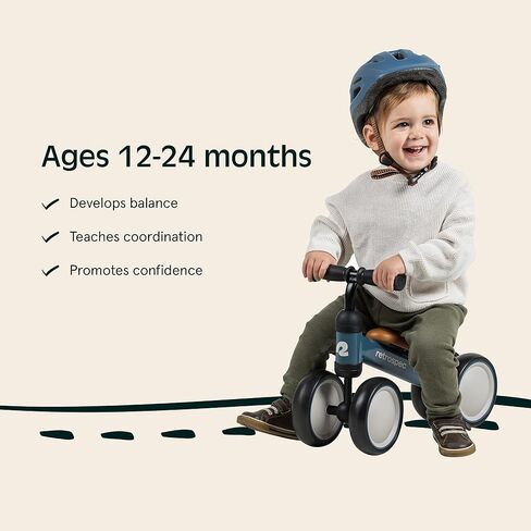 Retrospec Cricket Baby Walker 4-Wheel Balance Bike for Ages 12-24 Months Toddlers | First Birthday Gift - Toddler Bicycle Toy for 1 Year Old’s - Ride On Toys for Boys & Girls in Saudi Arabia