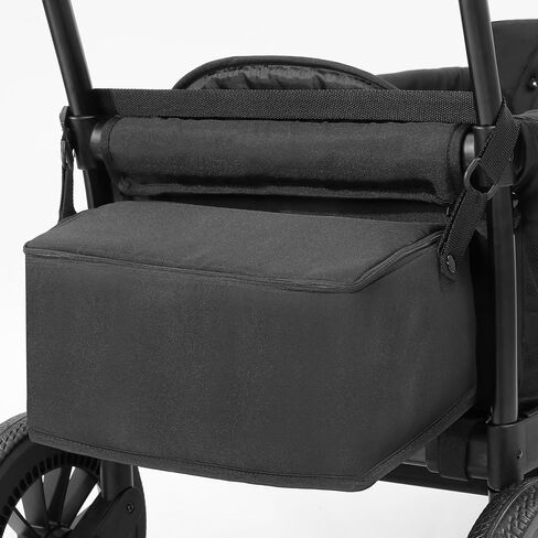 ELEMARA Stroller Wagon for 2 Kids, Foldable Wagon Stroller, Premium All Terrain Wagon for Kids, Kids Wagon Cart w/Removable Canopy, Adjustable Push/Pull Handle, Harnesses, Large Storage Bag, Black in Saudi Arabia
