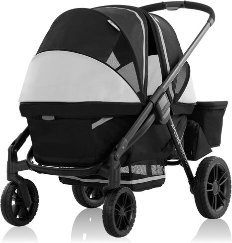 Evenflo Pivot Xplore Dreamz All-Terrain Stroller Wagon with Bassinet Insert (Jetsetter Black) in Kuwait