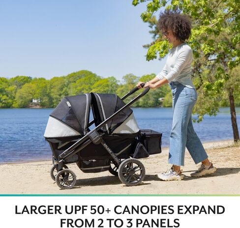 Evenflo Pivot Xplore Dreamz All-Terrain Stroller Wagon with Bassinet Insert (Jetsetter Black) in Kuwait