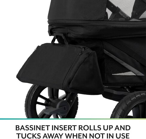 Evenflo Pivot Xplore Dreamz All-Terrain Stroller Wagon with Bassinet Insert (Jetsetter Black) in Kuwait