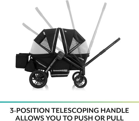 Evenflo Pivot Xplore Dreamz All-Terrain Stroller Wagon with Bassinet Insert (Jetsetter Black) in Kuwait