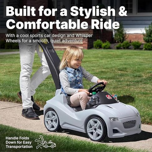 Step2 Whisper Ride Cruiser Kids Push Car, Ride On Toy, Stroller Substitute, Includes Seat Belt & Horn, Made of Durable Plastic, Max Weight 50 lbs., For Toddlers 1.5-4 Years Old, Blue in Saudi Arabia