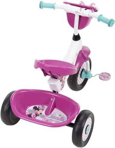 Huffy Disney Minnie Mouse Girl's Trike ، مثالية للأعمار 3+ ، رسومات Minnie Mouse ، سلة القوس المقود الوردي ، صناديق تخزين للوجبات الخفيفة أو الألعاب ، متينة ودائمة وآمنة للأطفال الصغار in Kuwait