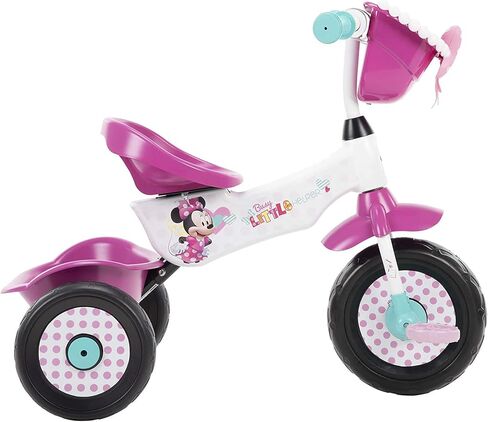 Huffy Disney Minnie Mouse Girl's Trike ، مثالية للأعمار 3+ ، رسومات Minnie Mouse ، سلة القوس المقود الوردي ، صناديق تخزين للوجبات الخفيفة أو الألعاب ، متينة ودائمة وآمنة للأطفال الصغار in Kuwait