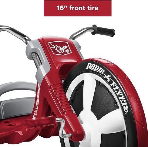 Radio Flyer Deluxe Big Flyer 16 Inch Big Front Wheel Chopper Style Tricycle with Adjustable Seat Recommended for Ages 3 to 7, Red in Saudi Arabia