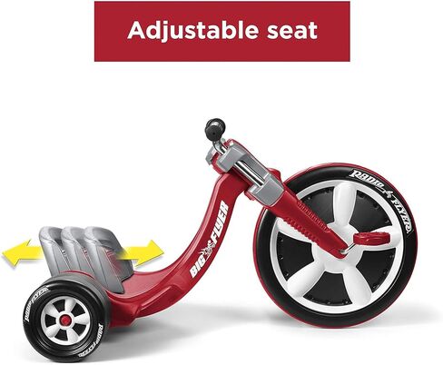 Radio Flyer Deluxe Big Flyer 16 Inch Big Front Wheel Chopper Style Tricycle with Adjustable Seat Recommended for Ages 3 to 7, Red in Saudi Arabia