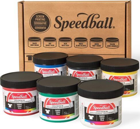 Speedball Fabric Screen Printing Ink Studio Set, 12-Colors, 8-Ounce for T-Shirt and Silkscreen Printmaking in Saudi Arabia