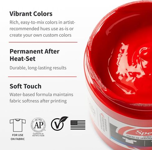 Speedball Fabric Screen Printing Ink Studio Set, 12-Colors, 8-Ounce for T-Shirt and Silkscreen Printmaking in Saudi Arabia