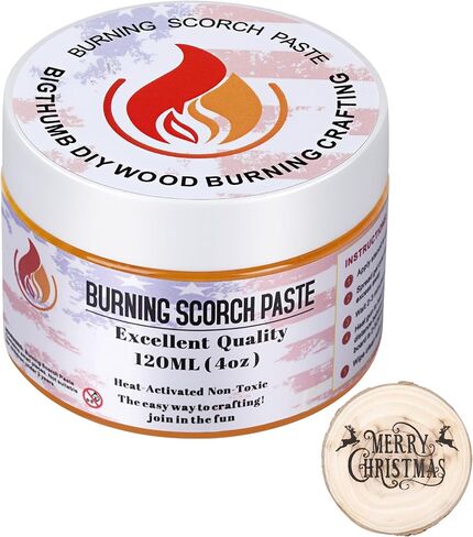 Burning Scorch Paste,Multifunctional DIY Pyrography for Paper, Accurately & Easily Burn Designs for Wood Burning Scorch Marker Stencil Wood Working Tools for Wood Crafts Suitable Artists 1 Pack in Saudi Arabia