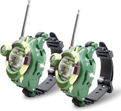 Walkie Talkies Watch Rechargeable, Spy Watch Army Toys for Kids, 7 in 1 Digital Watch Walkie Talkies, Two-Way Long Range Radios with Flashlight, Cool Spy Gadgets for Boy Girls Outdoor Game in Saudi Arabia