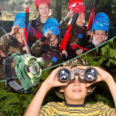 Walkie Talkies Watch Rechargeable, Spy Watch Army Toys for Kids, 7 in 1 Digital Watch Walkie Talkies, Two-Way Long Range Radios with Flashlight, Cool Spy Gadgets for Boy Girls Outdoor Game in Saudi Arabia
