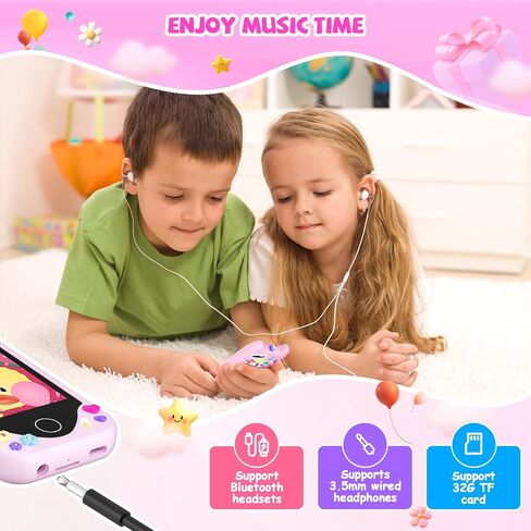 Kids Smart Phone for Girls Gifts - Toddler Christmas Birthday Gift for Age 3 4 5 6 Year Old, Kids Cell Phone Toy with Touchscreen, Dual Cameras, Learning, Music Player, Games with 32 GB Card in Saudi Arabia