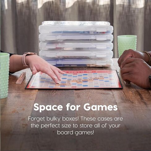 IRIS USA Portable Board Game Organizer Plastic Project Storage Case Box with Snap-Tight Latch, 10-Pack, Fits 8.5" x 11" Papers, for Games Puzzle Magazine A4 Paper Craft Hobby Art Supplies, Slim,Clear in Saudi Arabia