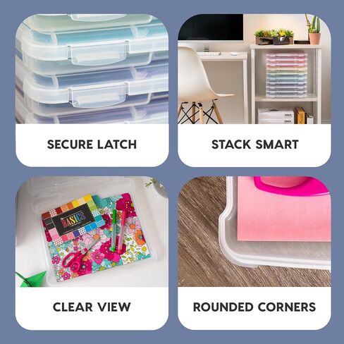 IRIS USA Portable Board Game Organizer Plastic Project Storage Case Box with Snap-Tight Latch, 10-Pack, Fits 8.5" x 11" Papers, for Games Puzzle Magazine A4 Paper Craft Hobby Art Supplies, Slim,Clear in Saudi Arabia