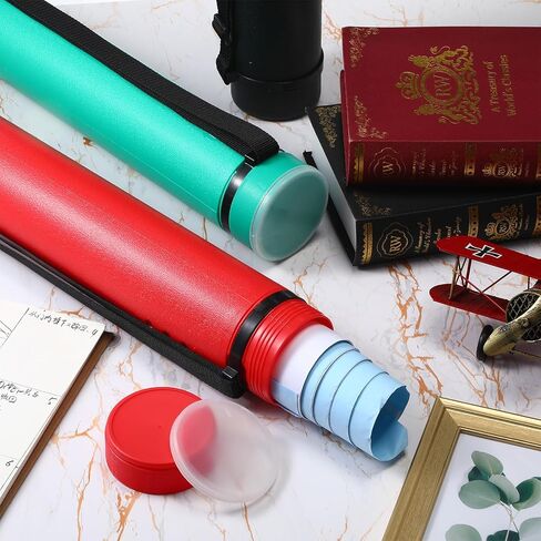 Yahenda 6 Pcs Expandable Blueprint Tubes Bulk Expand from 24" to 40" Poster Tube with Strap Storage Tubes with Caps Portable Round Carrying Case for Documents, Blueprints, Drawings, Art(6 Colors) in Kuwait