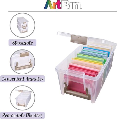 ArtBin Semi Satchel Portable Craft Organizer with 3 Dividers - Clear Plastic Storage Case for Art & Craft Supplies in Saudi Arabia