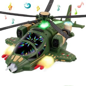 Helicopter Toy for Toddlers,Airplane Helicopter Toy for Kids,Birthday Gifts Propeller Helicopter with Voice&Light Function,360°Freedom&Automatic Obstacle Avoidance Airplane Toy for Kids 3+ (Red)