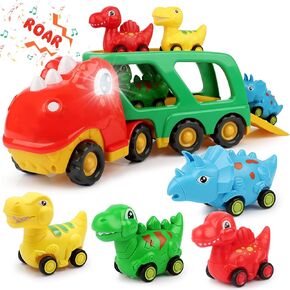 Construction Truck Toddler Toys Car: Toys for 1 2 3 4 Year Old Boy 5 in 1 Carrier Toys for Kids Age 1-3 2-4| 18 Months 2 Year Old Boy Christmas Birthday Gifts