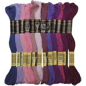 12 Pieces | Premium Embroidery Thread | 100% Egyptian Cotton Premium Skeins | Cross Stitch Embroidery Floss | Oeko TEX Certified Stranded Cotton (Brown Tones)