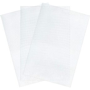 Pllieay 36 Pieces Mesh Plastic Canvas Sheets Kit Including 30 Pieces 6 Shapes 3 Inch Plastic Canvas and 6 Pieces Rectangular Plastic Canvas, Embroidery Tools for Embroidery Plastic Canvas Craft