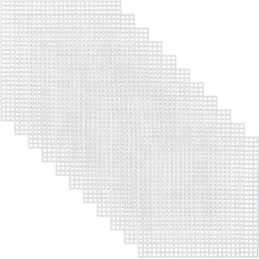 Pllieay 36 Pieces Mesh Plastic Canvas Sheets Kit Including 30 Pieces 6 Shapes 3 Inch Plastic Canvas and 6 Pieces Rectangular Plastic Canvas, Embroidery Tools for Embroidery Plastic Canvas Craft in Kuwait