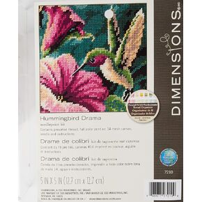 Dimensions Needlepoint Kit, Hummingbird Needlepoint, 5'' W x 5'' H, Various
