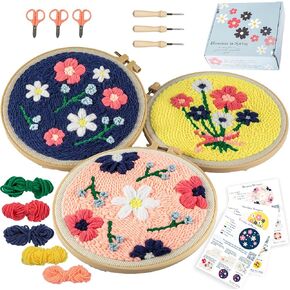 Sterlyng Ash Punch Needle Kit. Includes Embroidery Patterns, Embroidery Fabric, Embroidery Hoop, and Punch Needle Kits. Punch Embroidery Kit and Beginner Tool Kit - Punch Needle Kits Adults Beginner.