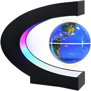 MOKOQI Magnetic Levitating Globe with LED Light, Cool Tech Gift for Men Father Boys and Girls , Birthday Gifts for Kids, Floating Globes World Desk Gadget Decor in Office Home/Display Frame Stand