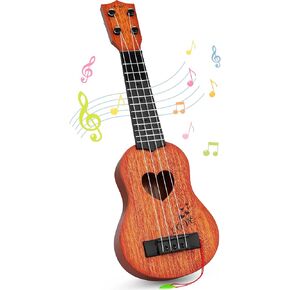 YEZI Kids Toy Classical Ukulele Guitar Musical Instrument, Brown
