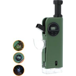 Carson X-Scope Kids 7 Function Multi Purpose Optical Pocket Tool with 30x Microscope, 8x Telescope, 9x Fold-Out Magnifier, Flashlight, Signal Whistle, Directional Compass and Digital Clock (CP-11)