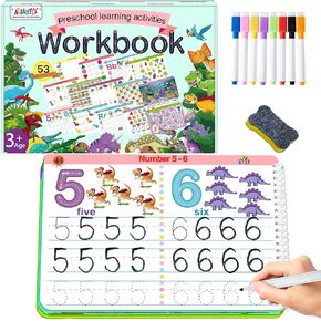 Preschool Learning Activities Educational Workbook - Toddler Prek Montessori Handwriting Practice Activity Tracing Toys Busy Book for Kids, Autism Learning Materials and ABC Learning Book