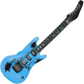 RockStar Dream Blue Inflatable Guitar - 37", 1 Count - Premium Design, Durable Material - Ideal For Party Fun & Unique Photo Props